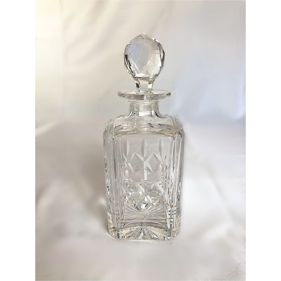Antique Edwardian Cut Glass Whiskey Decanter