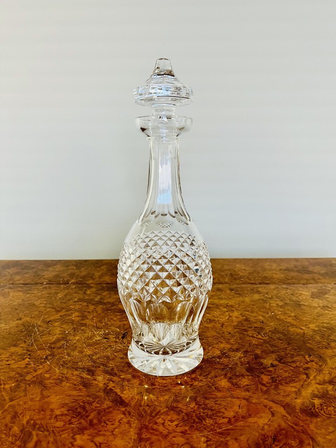 Antique Antique Edwardian cut glass bell shaped decanter 