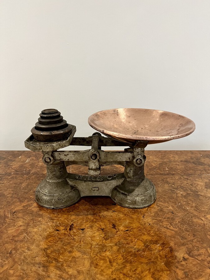 Antique Antique Edwardian quality iron and copper scales 