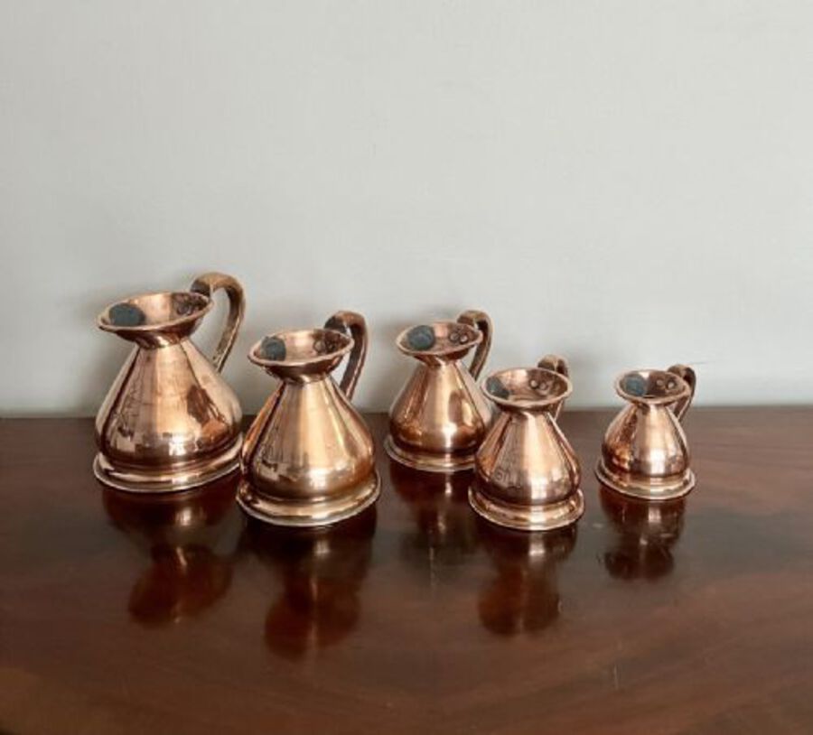 QUALITY SET OF FIVE VICTORIAN COPPER MEASURES