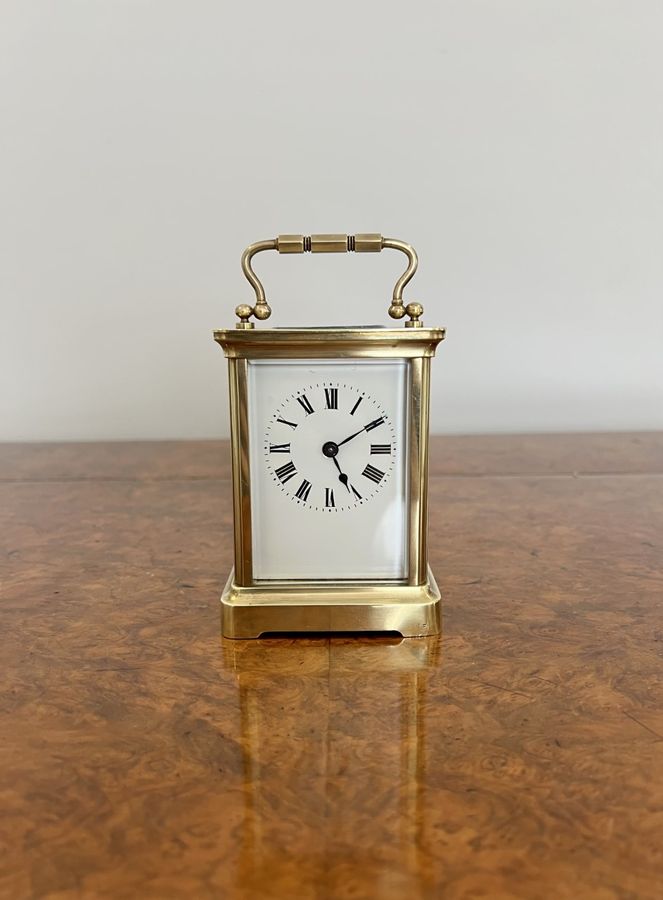 Quality Antique Victorian French Brass Carriage Clock