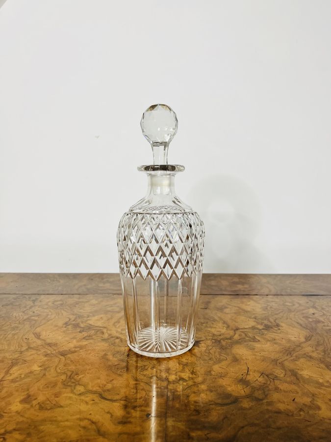 Antique Antique Edwardian quality cut glass decanter 