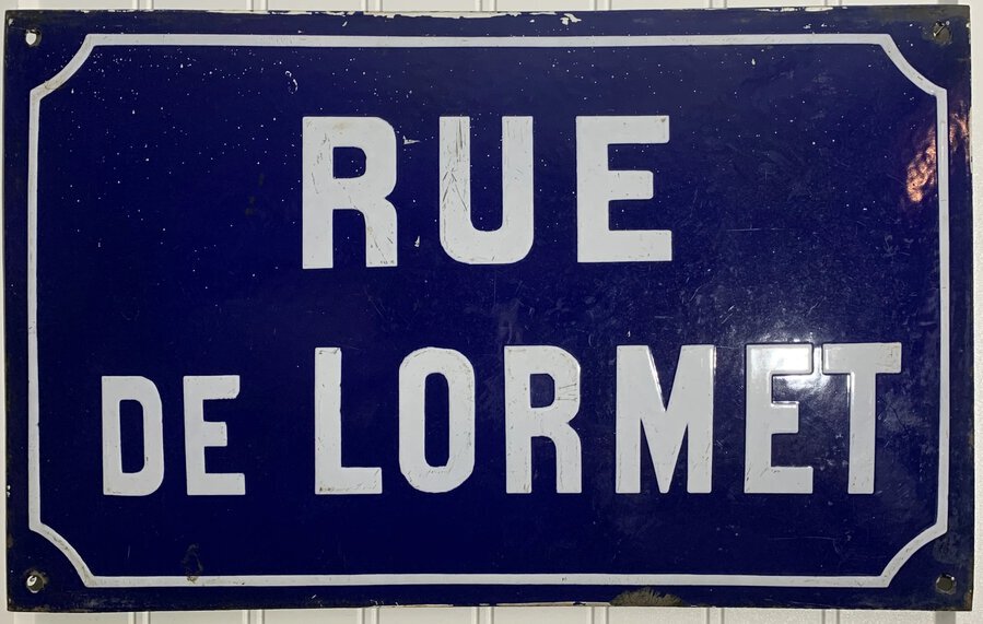 Antique 19th Century Enamelled French Street Sign
