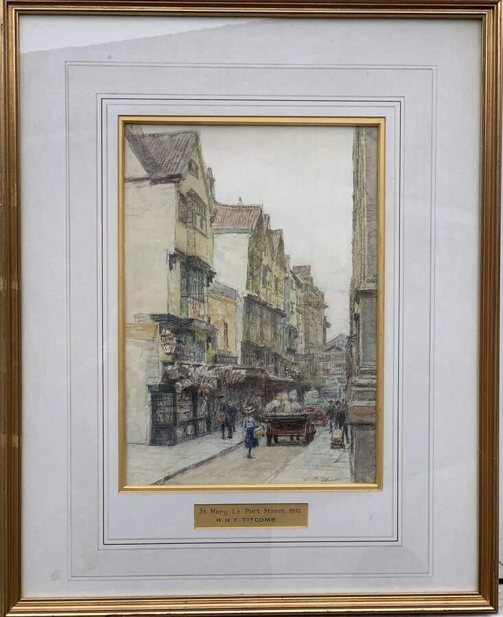 Antique Antique Watercolour Painting Bristol 1912