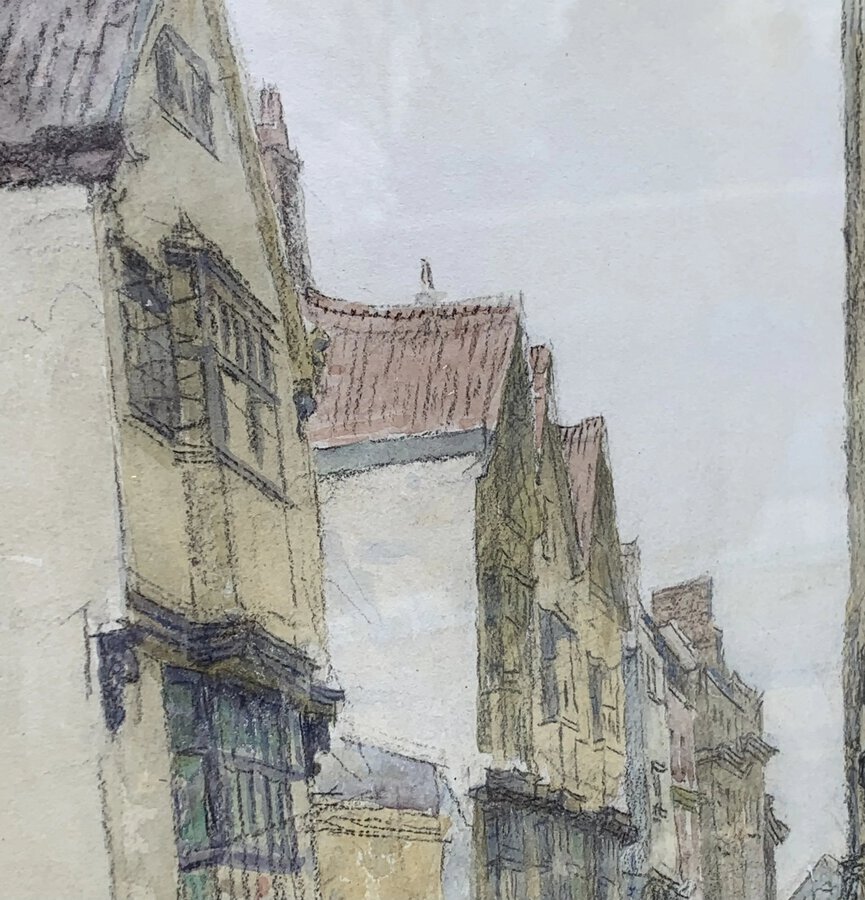 Antique Antique Watercolour Painting Bristol 1912