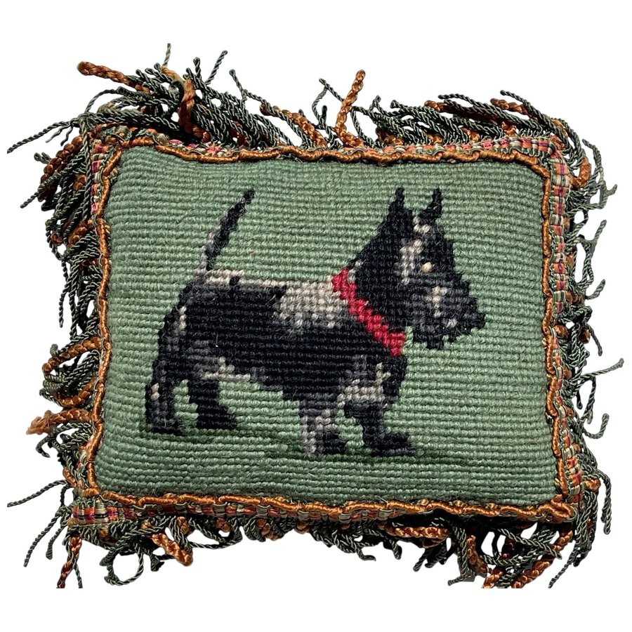 Antique Needle Point Pin Cushion Irish Terrier