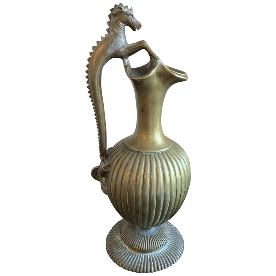 19th Century Bronze Seahorse Ewer