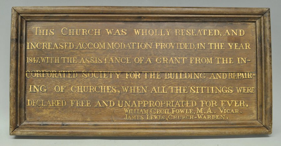 Antique 19th Century Victorian Oak Church Plaque | ANTIQUES.CO.UK