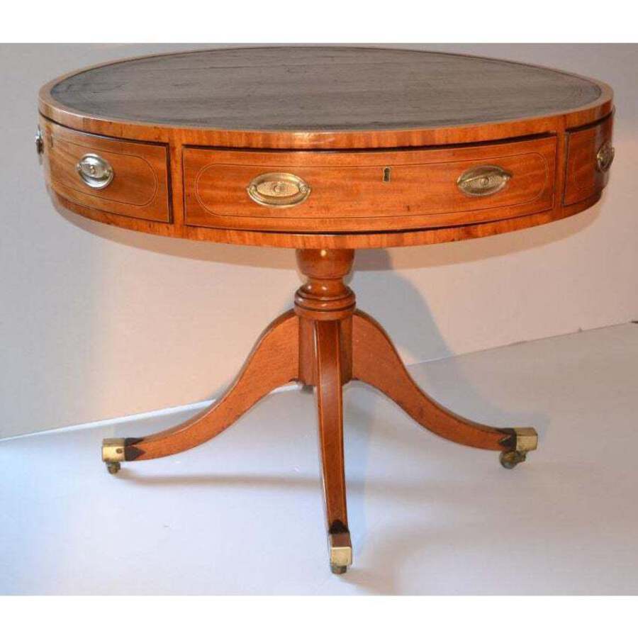 antique British Mahogany Drum Table