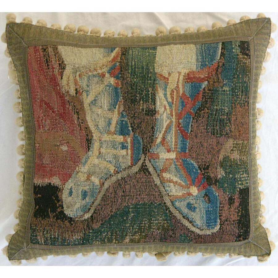 17TH CENTURY ANTIQUE TAPESTRY PILLOW