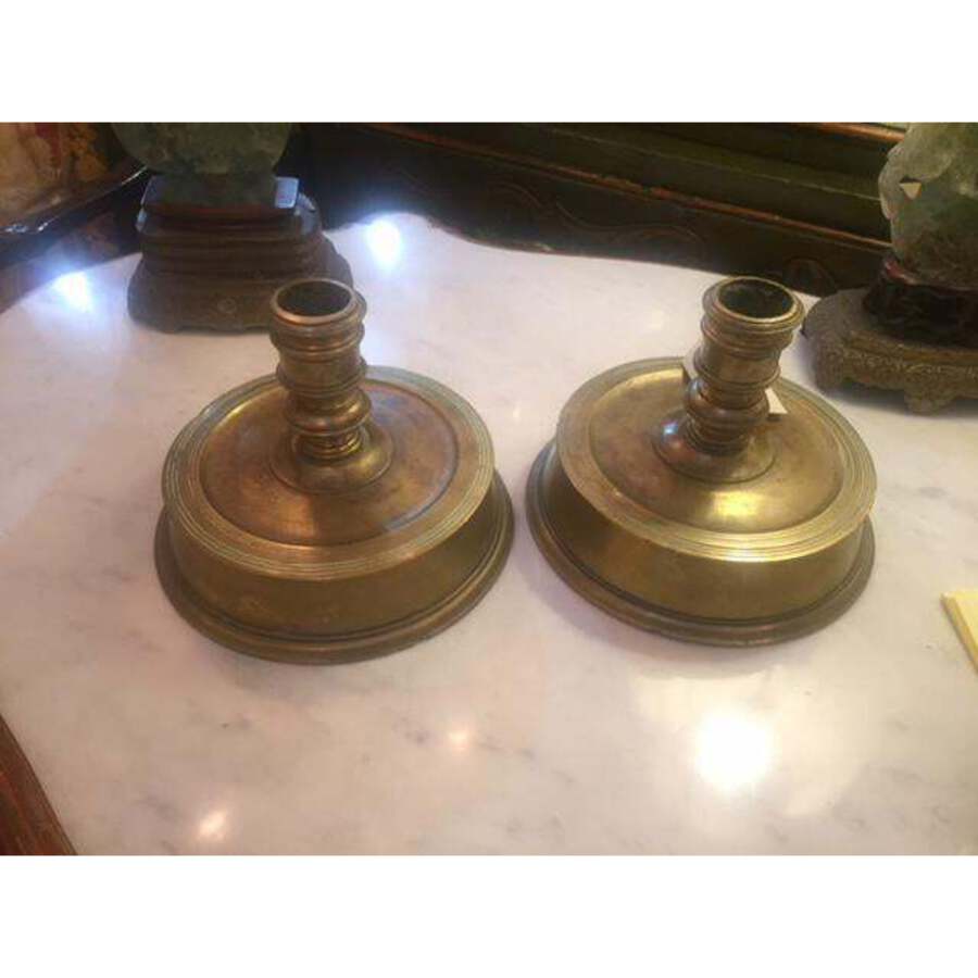 antique Brass Candle Holders- a pair