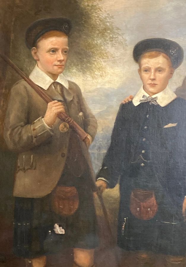 Antique Victorian Highland Children - Three Brothers