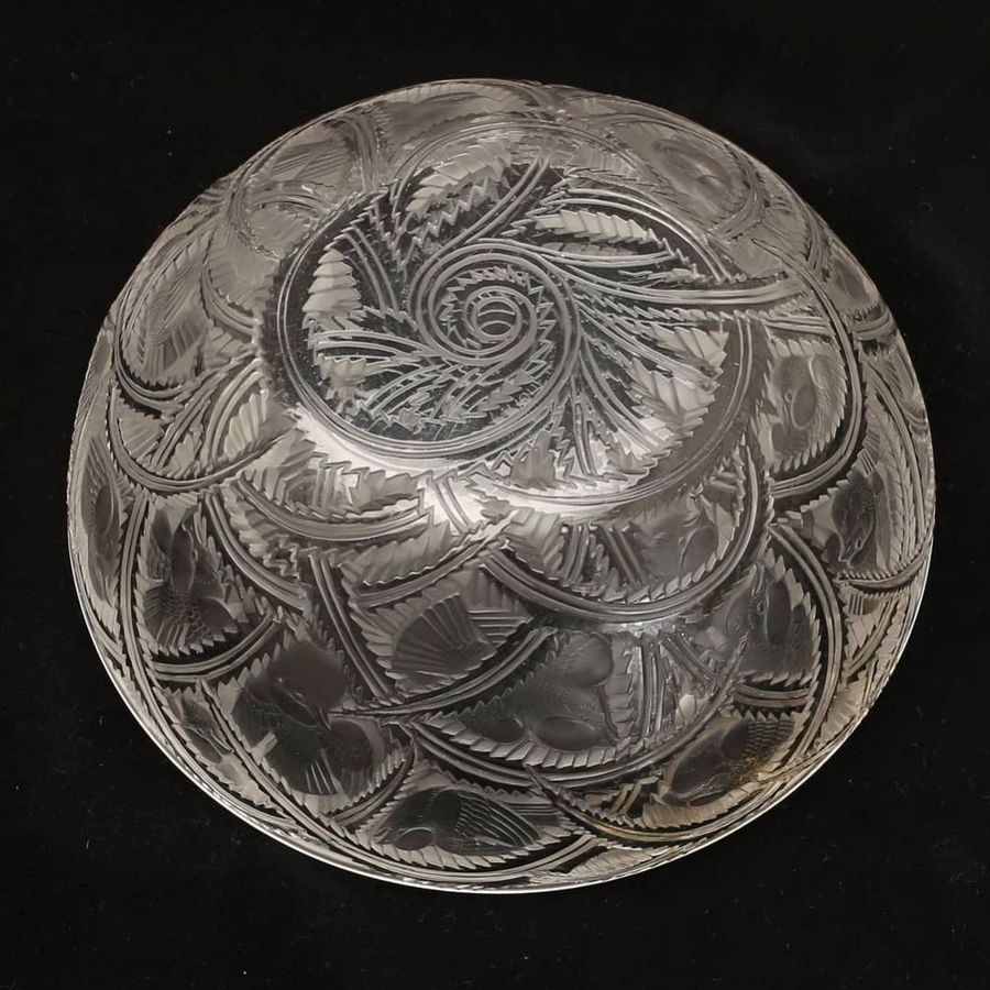 Antique Lalique Crystal Bowl “ Pinsons”