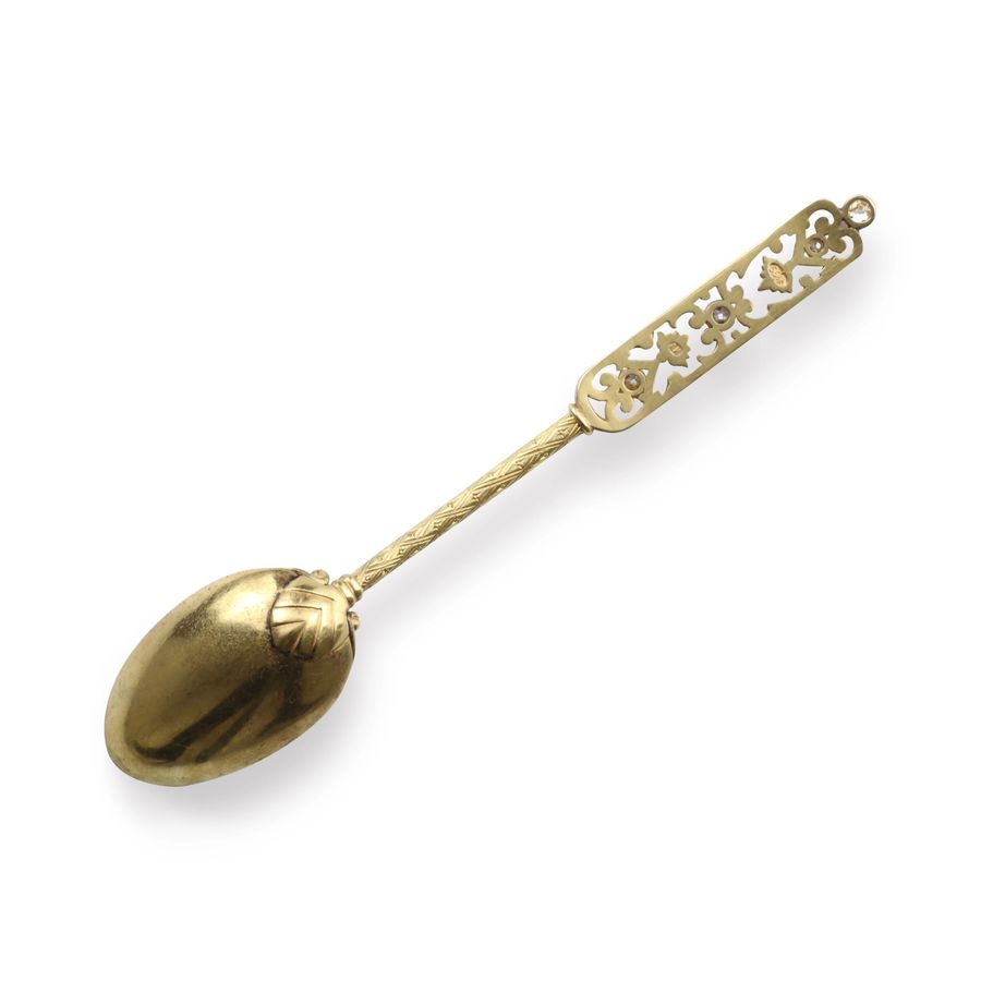 Antique Golden spoon. C. Faberge. master August Wilhelm Holmstrom
