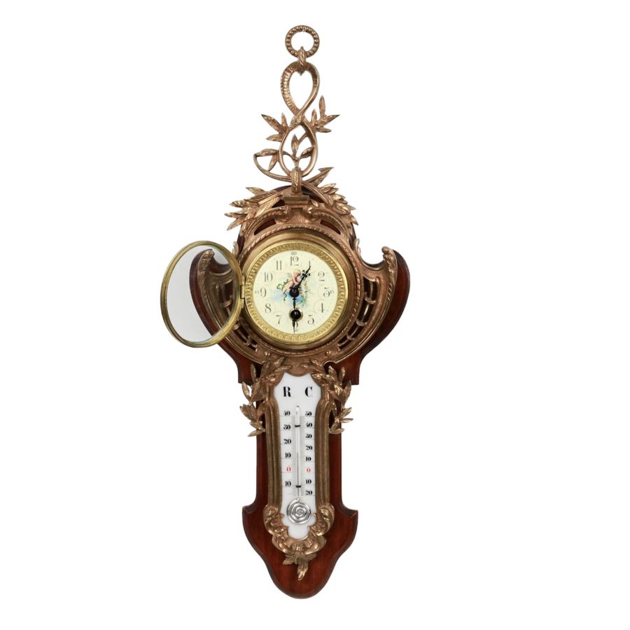 Antique Thermometer clock .