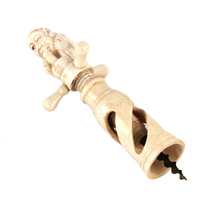 Antique The rarest erotic bone corkscrew of the 19/20 century.