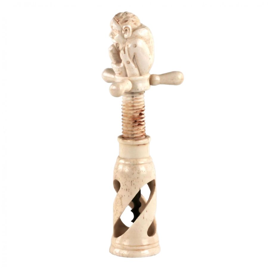Antique The rarest erotic bone corkscrew of the 19/20 century.