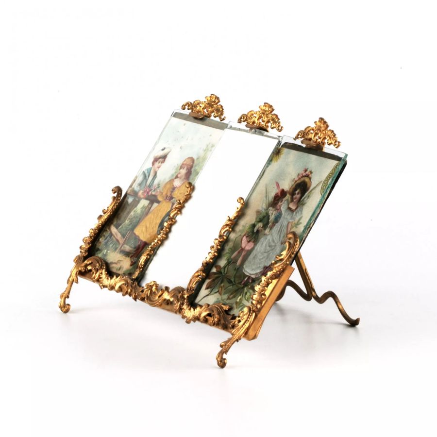 Antique Three-part photo frame in the rococo style.