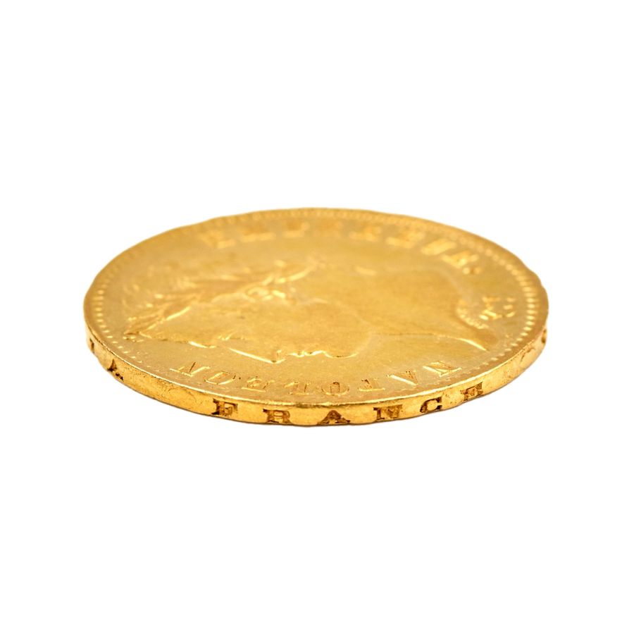 Antique 20 franc gold coin from 1809.