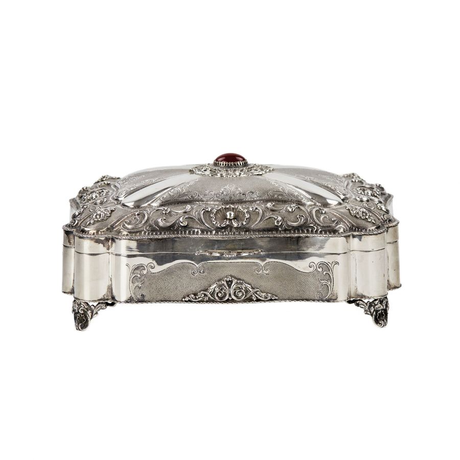 Antique Large, silver box of the turn of the 19th-20th centuries.