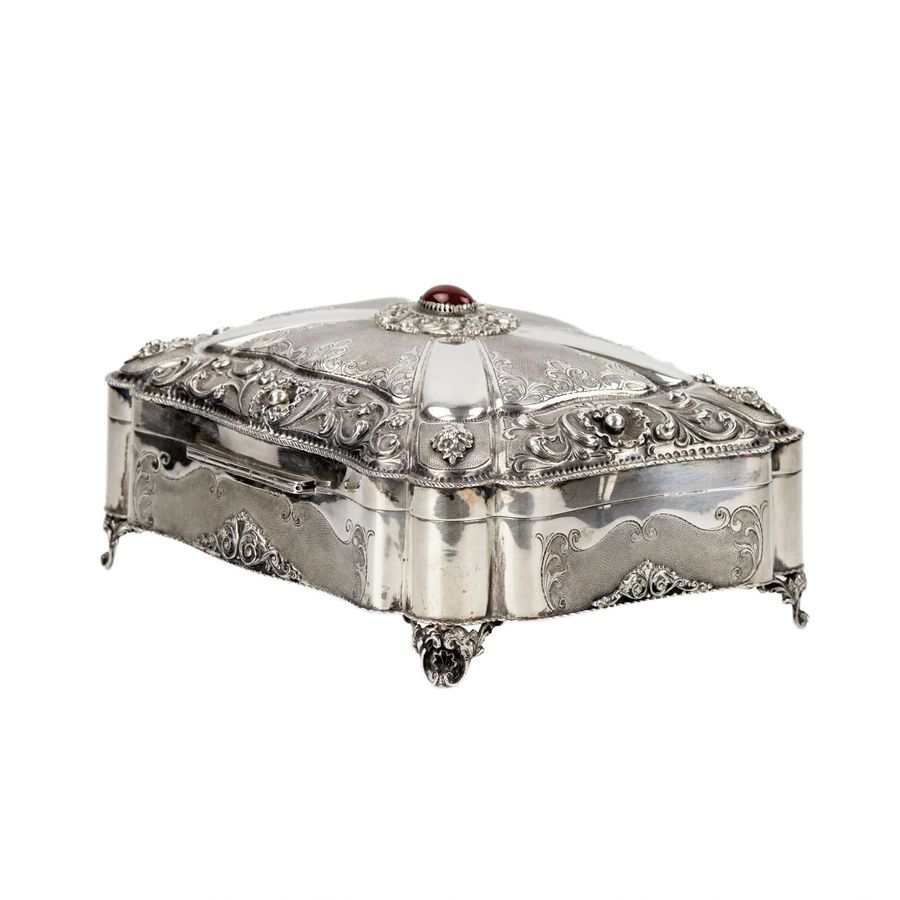 Antique Large, silver box of the turn of the 19th-20th centuries.