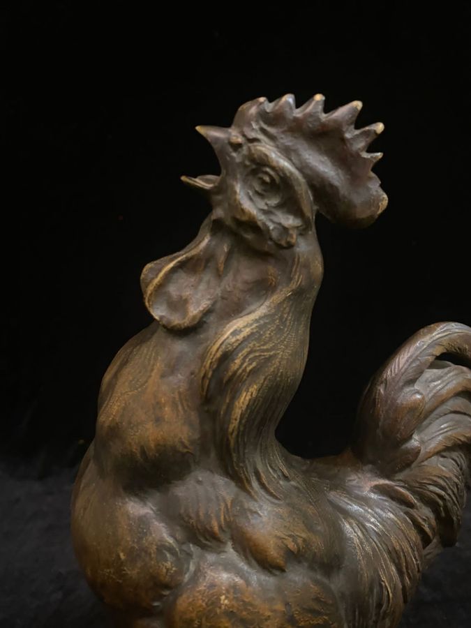 Antique Bronze sculpture. Cock