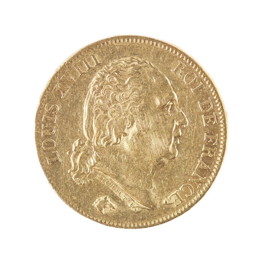Antique 40 francs gold coin Louis XVIII.France 1818.