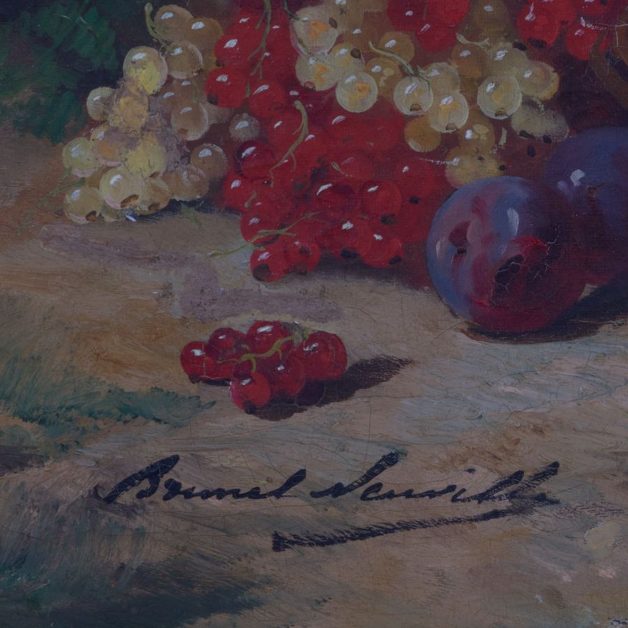 Antique Brunel De Neuyille. Cozy Still Life with Berries.
