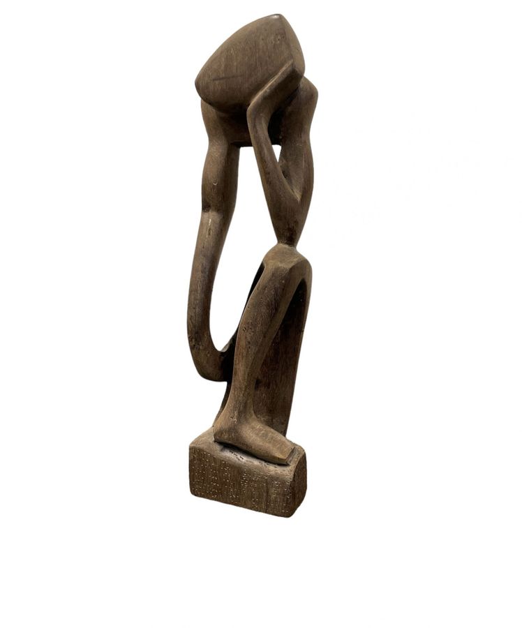 Festus O. Idehen African Wood Carving Thinker
