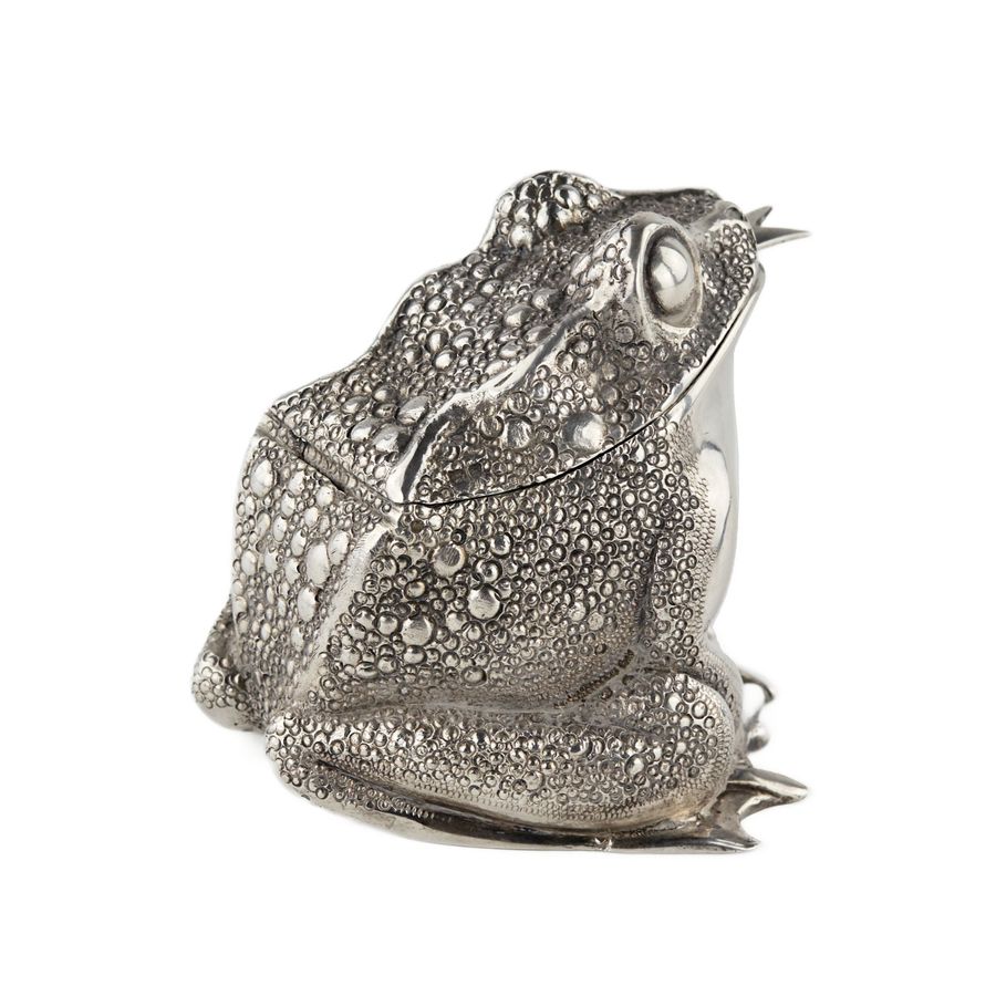 Antique Silver mustard in the form of a frog. TIFFANY & CO.