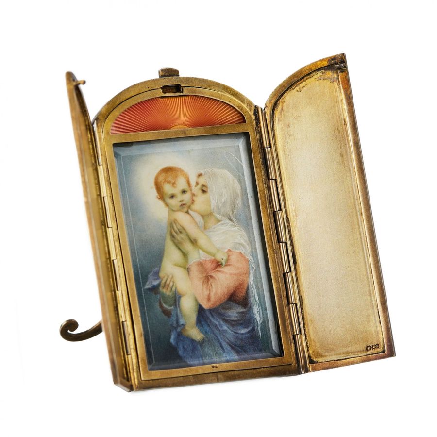 Antique Frame with the image of the Madonna and Child. Austria-Hungary, Vienna. Around 1900