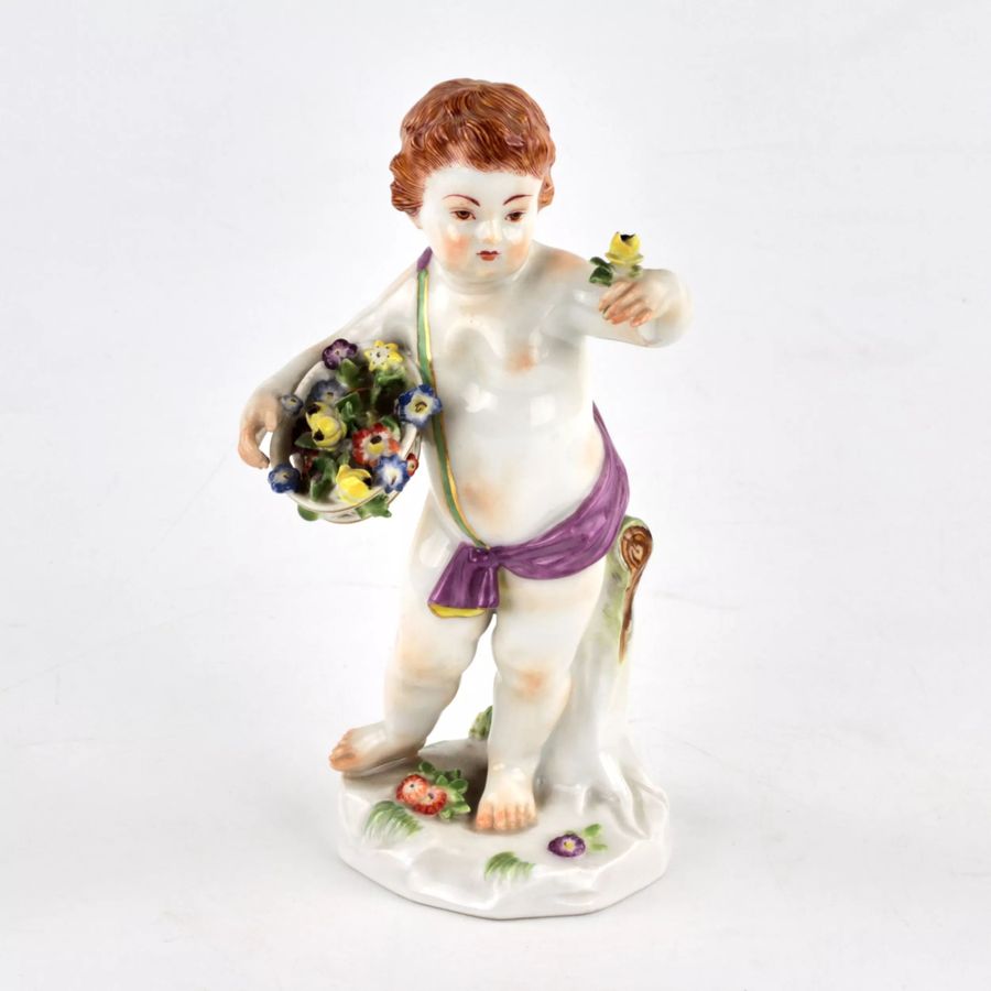 Antique Porcelain figurine allegory Spring. Meissen.