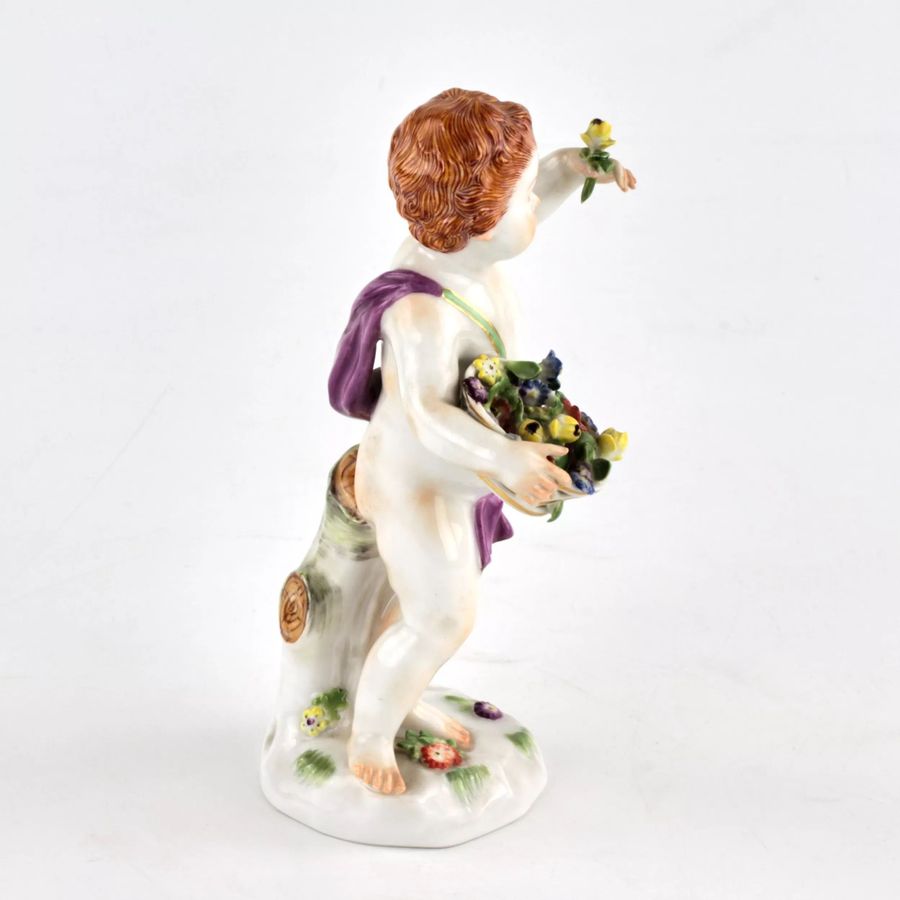 Antique Porcelain figurine allegory Spring. Meissen.