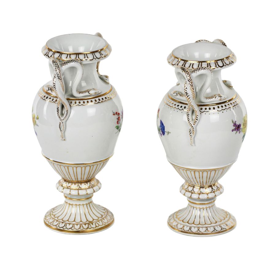 Antique Pair of Meissen porcelain vases.