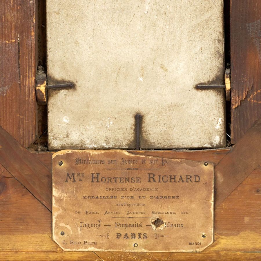 Antique Picturesque porcelain layer. Hortense RICHARD (1847-1900) Exorcist.