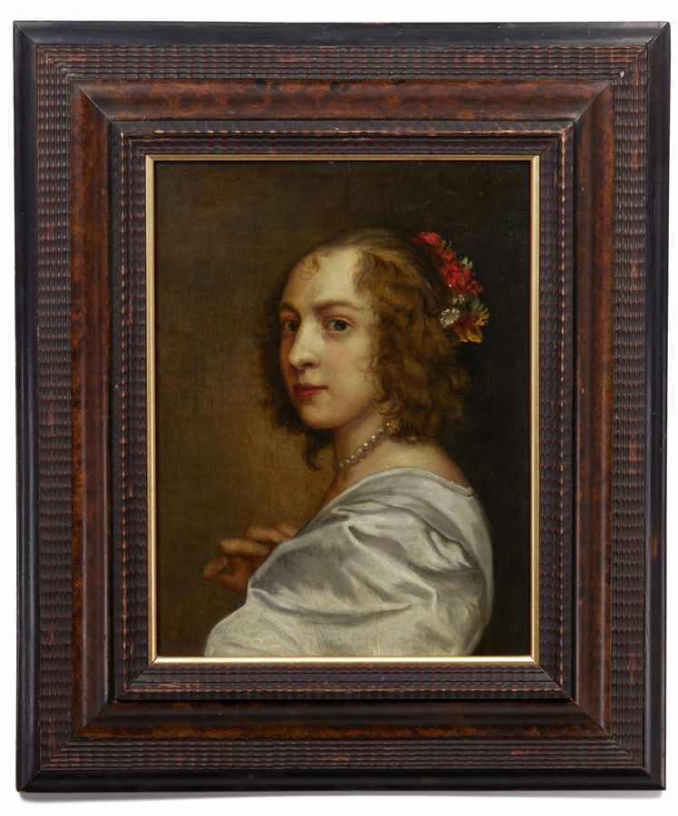 Antique Girl with a pearl necklace