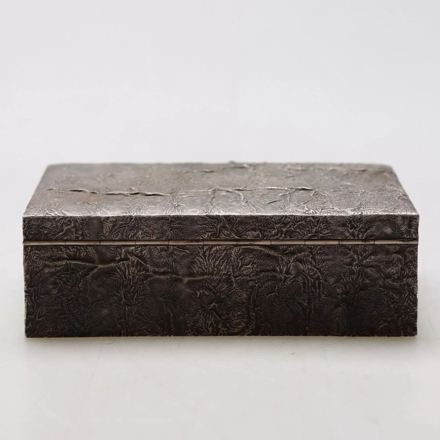 Antique Silver box for cigarettes Nugget Finland. Early 20th century.