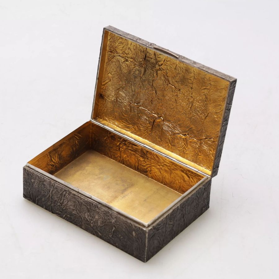 Antique Silver box for cigarettes Nugget Finland. Early 20th century.