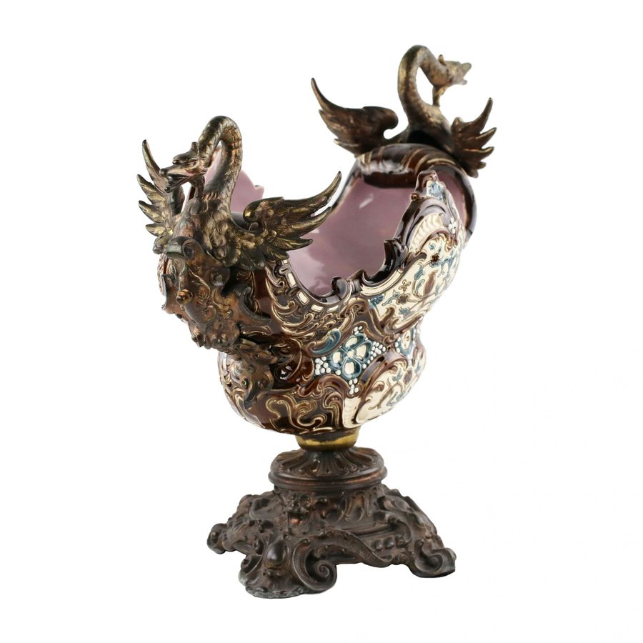 Antique Majolica jardinière.