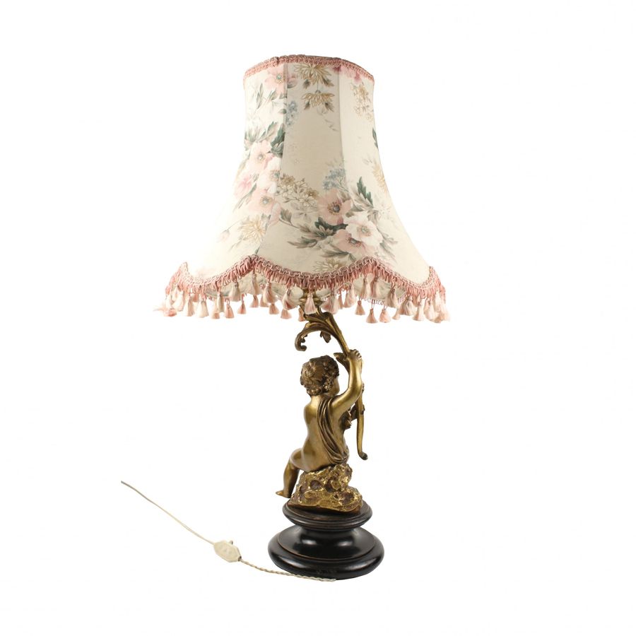 Antique Table lamp Putti.