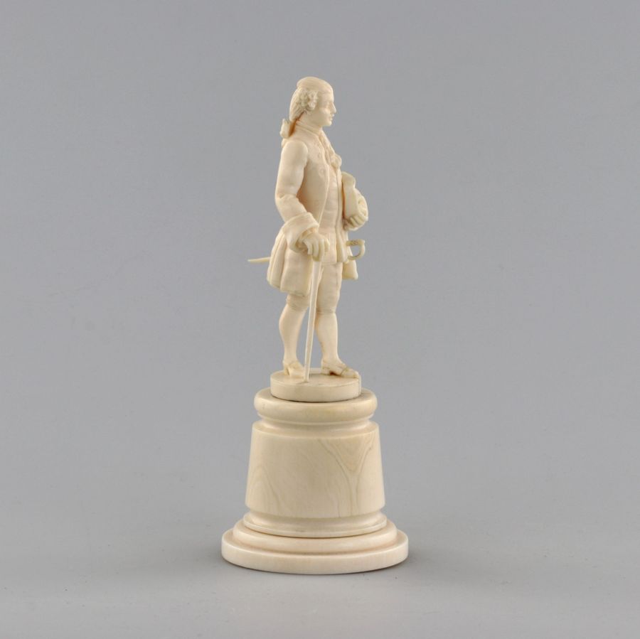 Antique Ivory figure of a gentleman in a cocked hat.