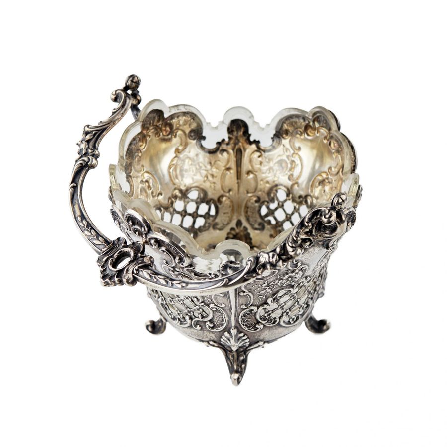 Antique Austrian, silver bowl for sweets from 1867-1872, in the neo-Rococo style.