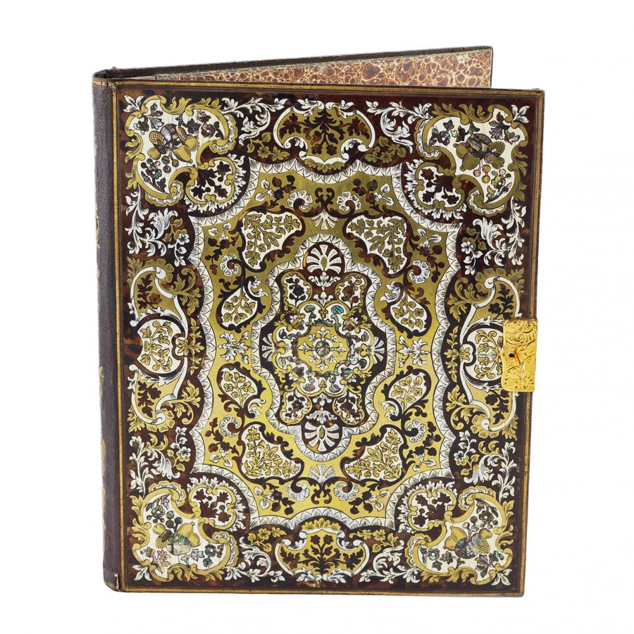 Antique Address folder in Boulle style. France. 19th-20th century.