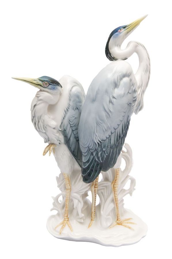 Antique Porcelain figure Cranes