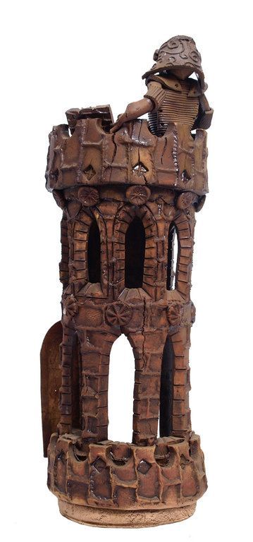 Antique Ceramic interior item Knight in the tower