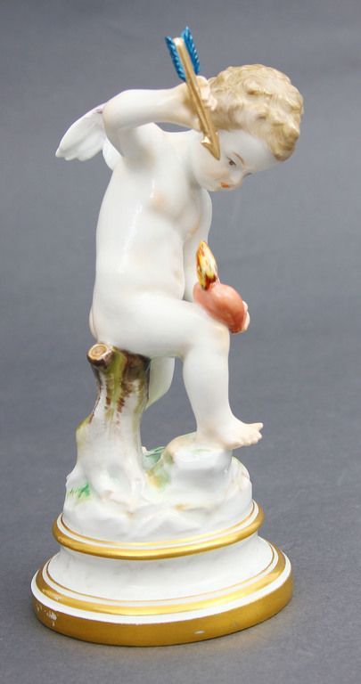 Antique Porcelain figurine Cupidsangel break heart