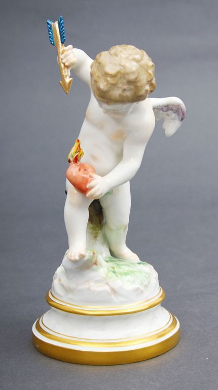 Antique Porcelain figurine Cupidsangel break heart