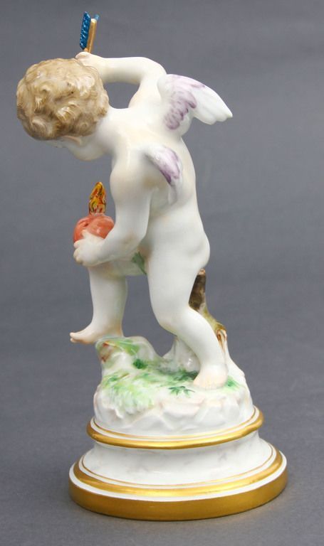 Antique Porcelain figurine Cupidsangel break heart