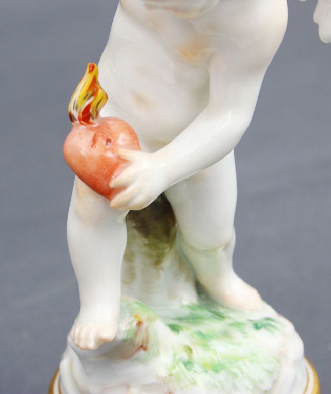 Antique Porcelain figurine Cupidsangel break heart