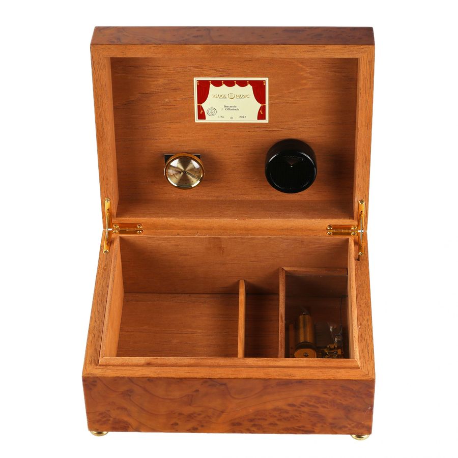 Antique Humidor with musical mechanism by Reuge Music.